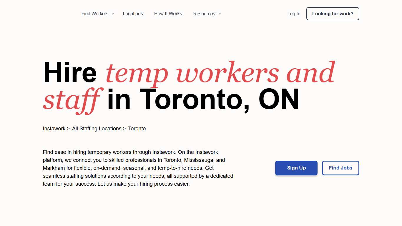Temporary Workers and Staff in Toronto Instawork