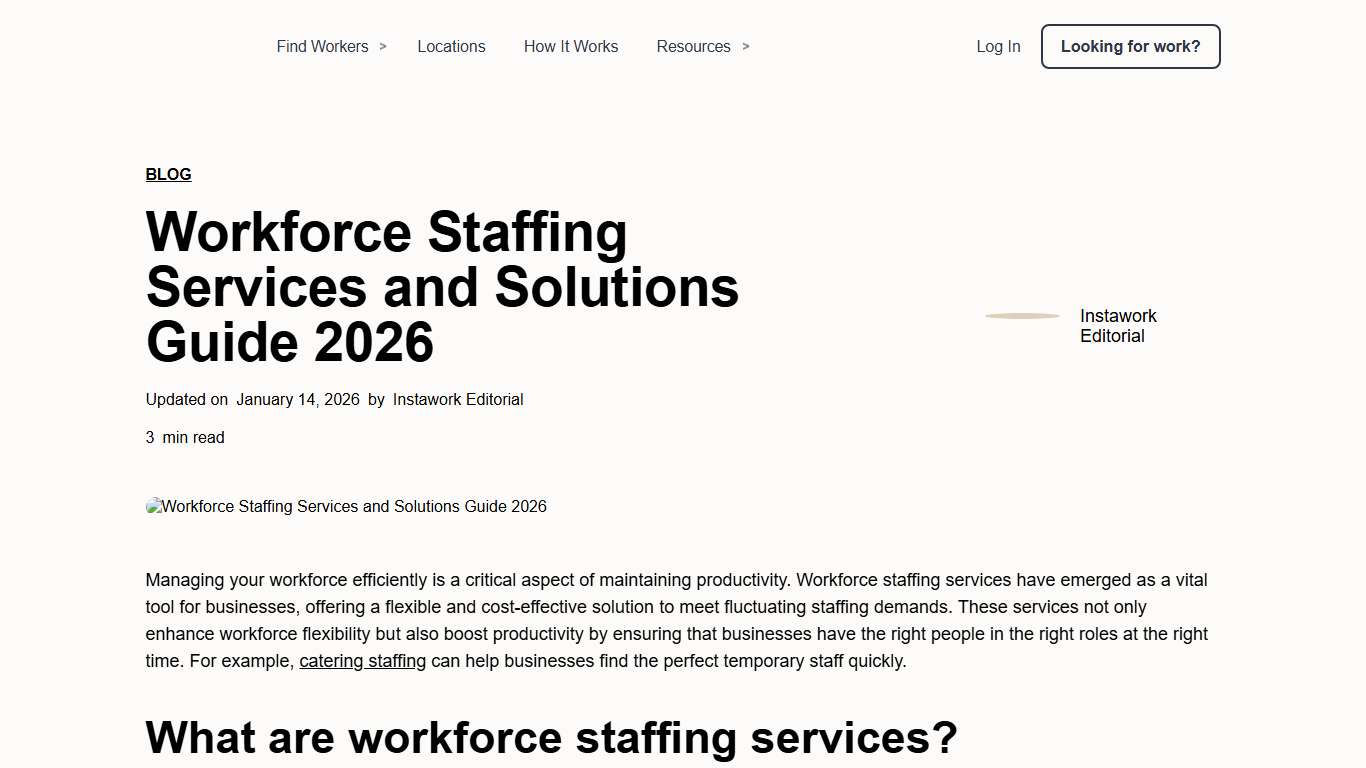 Workforce Staffing Services and Solutions Guide 2026